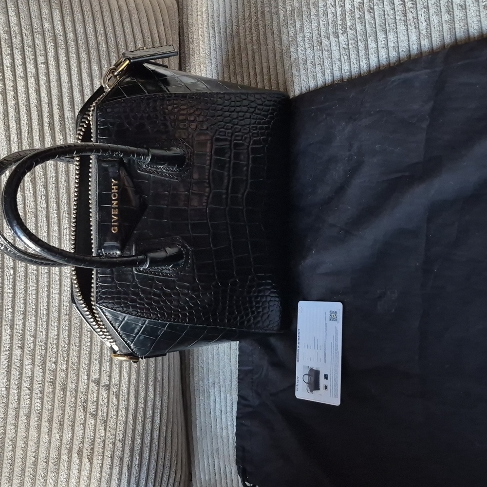 Givenchy Black Croc-Embossed Handbag